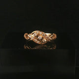 14k Yellow Gold and 0.15cttw Diamond Vintage Ladies Band Ring Size 6.75