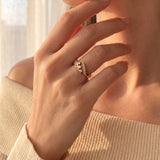 14k Yellow Gold and 0.15cttw Diamond Vintage Ladies Band Ring Size 6.75