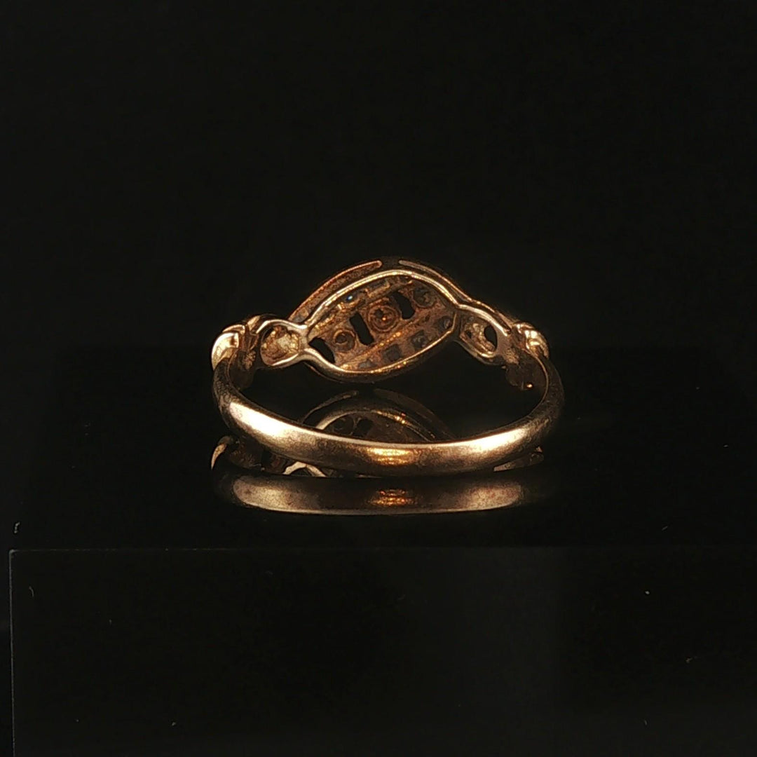 14k Yellow Gold and 0.15cttw Diamond Vintage Ladies Band Ring Size 6.75