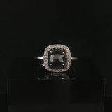 14k White Gold 1.45cttw Black and White Diamond Halo Ring Size 8