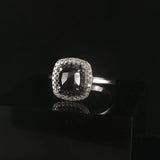 14k White Gold 1.45cttw Black and White Diamond Halo Ring Size 8