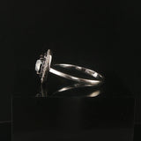 14k White Gold 1.45cttw Black and White Diamond Halo Ring Size 8