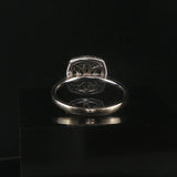 14k White Gold 1.45cttw Black and White Diamond Halo Ring Size 8