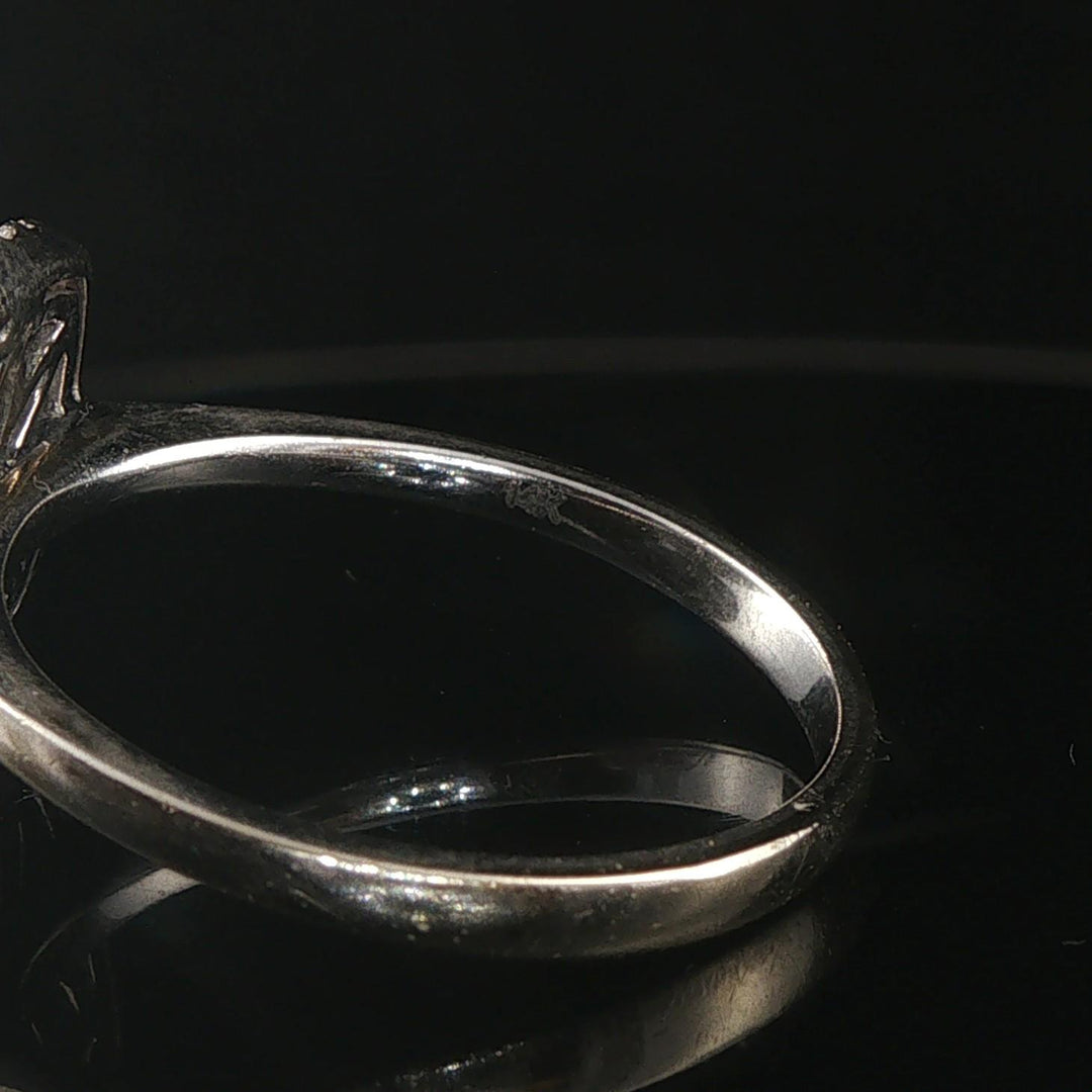 14k White Gold 1.45cttw Black and White Diamond Halo Ring Size 8