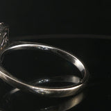 14k White Gold 1.45cttw Black and White Diamond Halo Ring Size 8