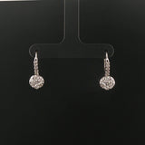 14k White Gold 0.70cttw Cluster Diamond Hoop Huggie Earrings