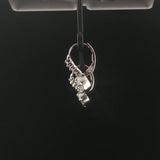 14k White Gold 0.70cttw Cluster Diamond Hoop Huggie Earrings