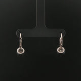 14k White Gold 0.70cttw Cluster Diamond Hoop Huggie Earrings