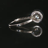 14k White Gold 0.70cttw Cluster Diamond Hoop Huggie Earrings