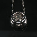 14k White Gold and 1cttw Diamond Circle Cluster Pendant Necklace 19"