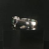 14k White Gold and 2.24ct Oval Cut Green Tourmaline Vintage Ring Size 8.5