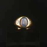 18k Yellow Gold Star Sapphire and 0.50cttw VS Diamond Vintage Ring Size 9.25