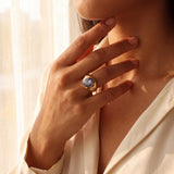 18k Yellow Gold Star Sapphire and 0.50cttw VS Diamond Vintage Ring Size 9.25