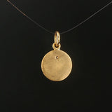 18k Yellow Gold Enamel and Diamond Lucky Star Vintage Charm