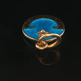 18k Yellow Gold Enamel and Diamond Lucky Star Vintage Charm