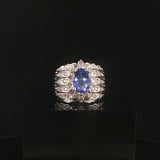 LeVian 18k White Gold 1.50ct Tanzanite and 0.80cttw Diamond Ring Size 6.75