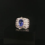 LeVian 18k White Gold 1.50ct Tanzanite and 0.80cttw Diamond Ring Size 6.75