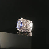 LeVian 18k White Gold 1.50ct Tanzanite and 0.80cttw Diamond Ring Size 6.75
