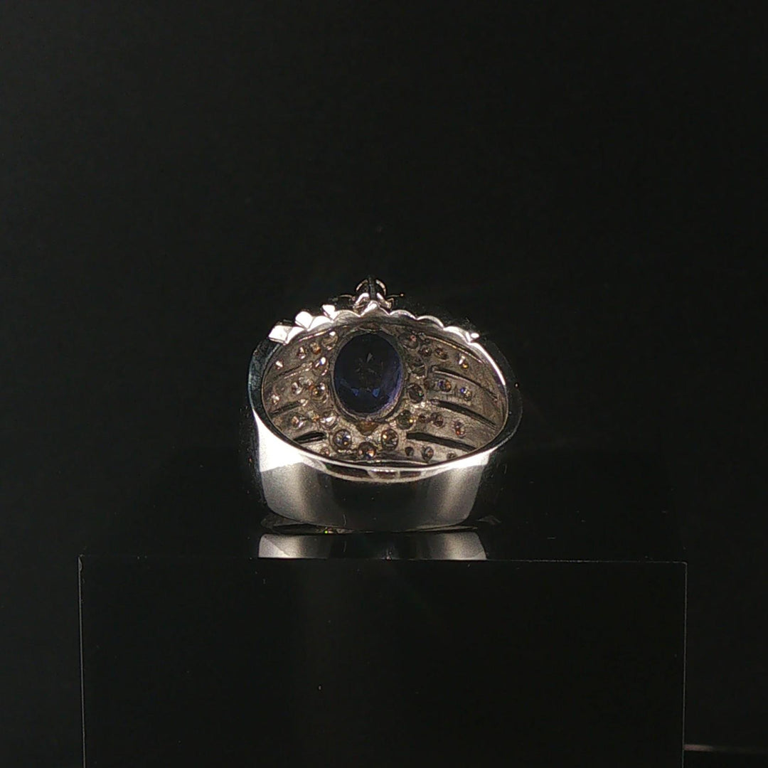 LeVian 18k White Gold 1.50ct Tanzanite and 0.80cttw Diamond Ring Size 6.75