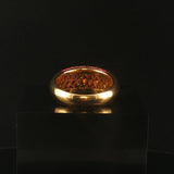 LeVian 18k Yellow Gold and Pave Set Pink Sapphire Bombe Band Ring Size 8