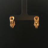 18k Yellow and White Gold 0.30cttw Diamond Solid Vintage Huggie Earrings