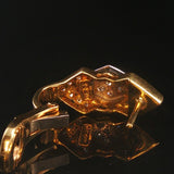18k Yellow and White Gold 0.30cttw Diamond Solid Vintage Huggie Earrings
