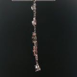 14k White Gold Multi Gemstone and Diamond Circle Station Pendant Necklace 17"