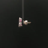 18k White Gold Pink Sapphire and 0.40cttw Diamond Butterfly Stud Earrings