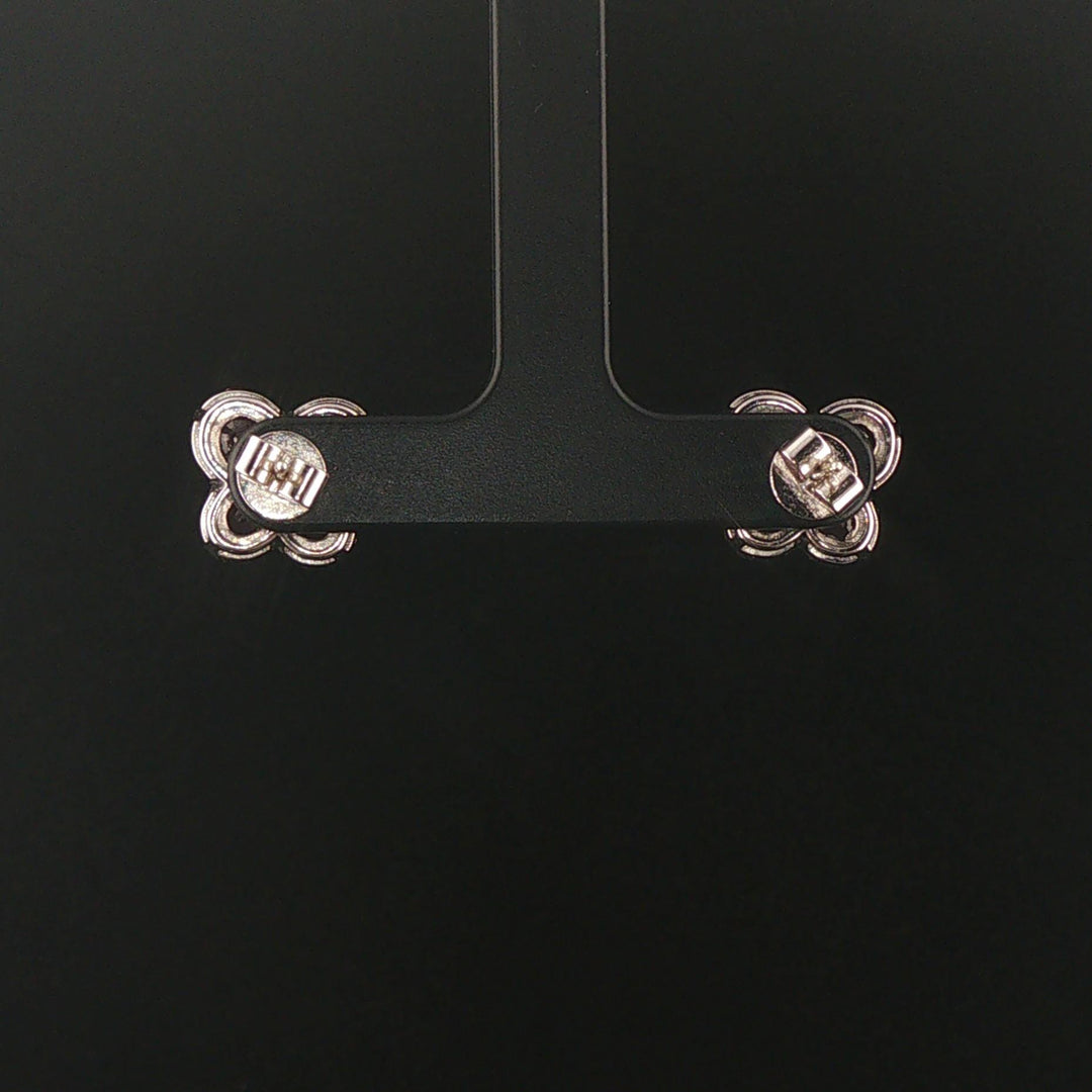 18k White Gold Pink Sapphire and 0.40cttw Diamond Butterfly Stud Earrings