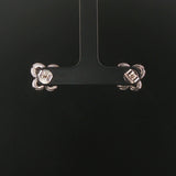 18k White Gold Pink Sapphire and 0.40cttw Diamond Butterfly Stud Earrings