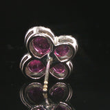 18k White Gold Pink Sapphire and 0.40cttw Diamond Butterfly Stud Earrings