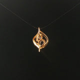 14k Yellow Gold Sapphire and Diamond Vintage Pendant