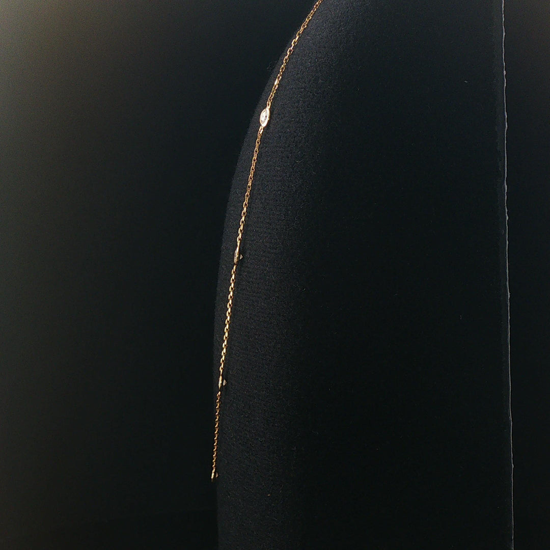 14k Yellow Gold and 2cttw Diamonds by the Yard Long Station Necklace 32"
