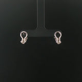 18k White Gold Green Tourmaline and Diamond Huggie Earrings