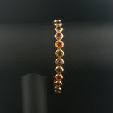 14k Yellow Gold 16.6g Bezel Set Multi Gemstone Circle Link Bracelet 7.25"
