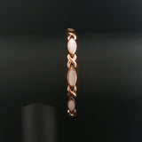 14k Rose Gold and Inlay Mother of Pearl XO Link Bracelet 7"