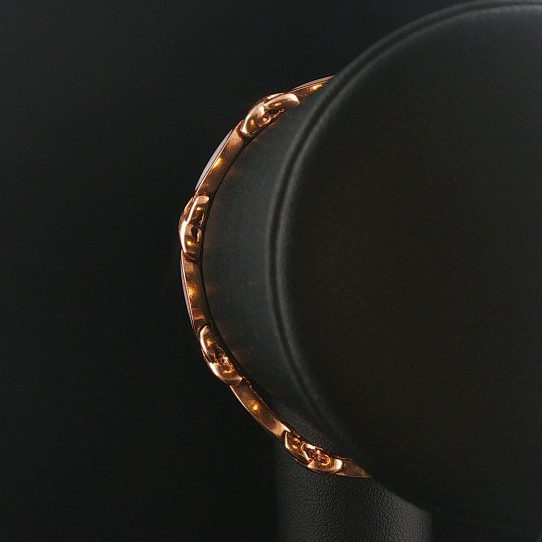 14k Rose Gold and Inlay Mother of Pearl XO Link Bracelet 7"