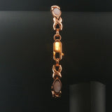14k Rose Gold and Inlay Mother of Pearl XO Link Bracelet 7"