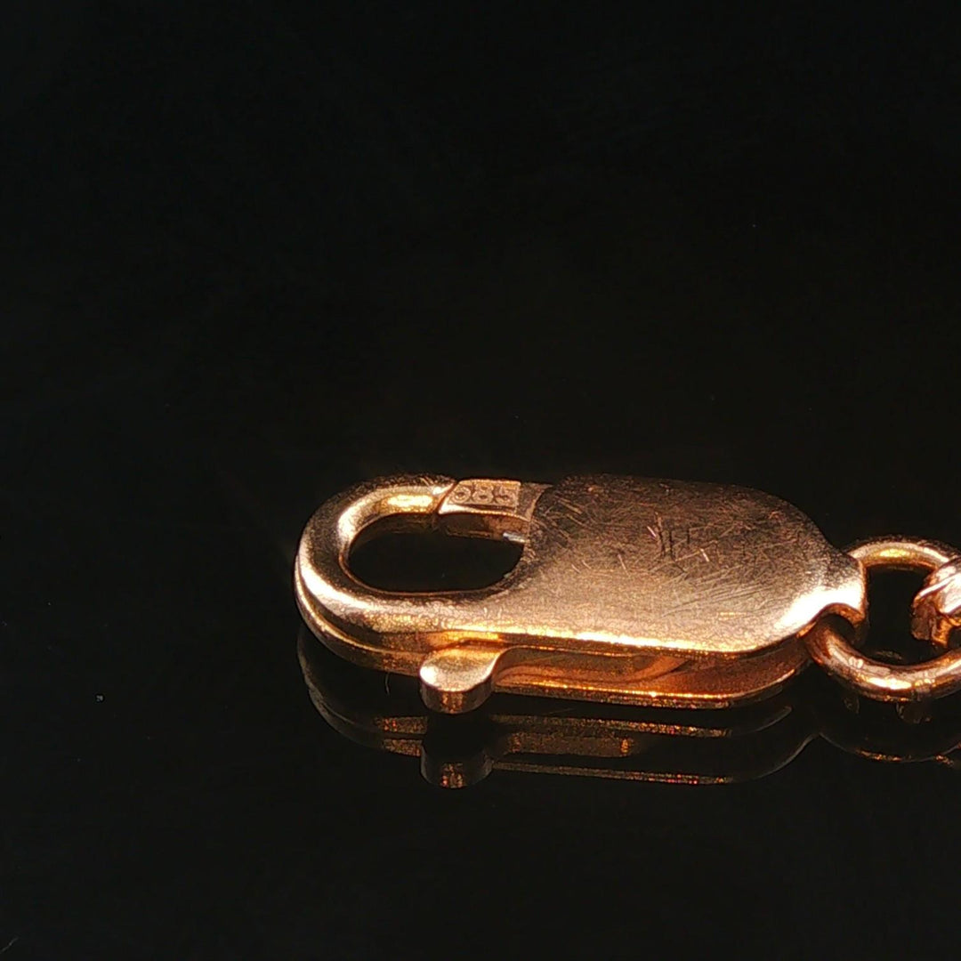 14k Rose Gold and Inlay Mother of Pearl XO Link Bracelet 7"