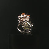 18k White Gold Citrine Peridot and 0.25cttw Diamond Bypass Floral Ring Size 7.25