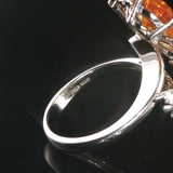 18k White Gold Citrine Peridot and 0.25cttw Diamond Bypass Floral Ring Size 7.25
