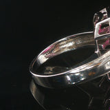 14k White Gold Pink Topaz and 0.30cttw Diamond Halo Ring Size 7