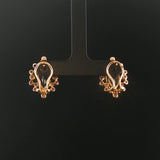 14k Yellow Gold Citrine and Diamond Halo Huggie Earrings