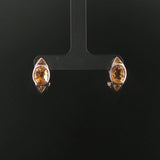 14k White Gold and Citrine 6g Solid Huggie Earrings