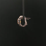 14k White Gold and Citrine 6g Solid Huggie Earrings