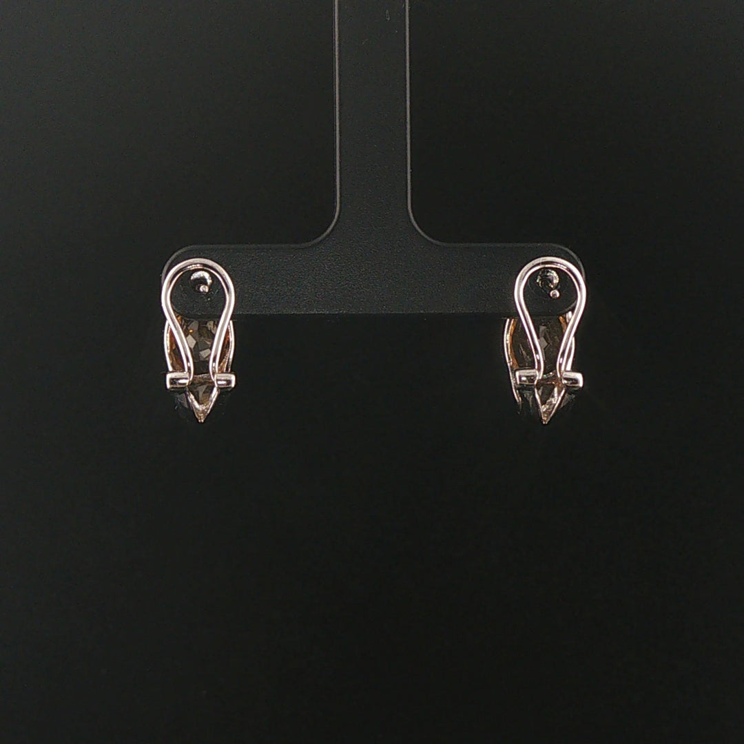 14k White Gold and Citrine 6g Solid Huggie Earrings