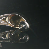 14k White Gold and Citrine 6g Solid Huggie Earrings