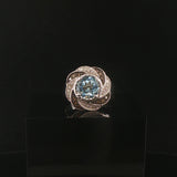 LeVian 18k White Gold 1.50ct Aquamarine and 0.50cttw Diamond Swirl Ring Size 7