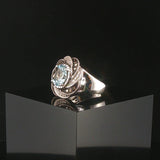 LeVian 18k White Gold 1.50ct Aquamarine and 0.50cttw Diamond Swirl Ring Size 7