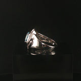 LeVian 18k White Gold 1.50ct Aquamarine and 0.50cttw Diamond Swirl Ring Size 7